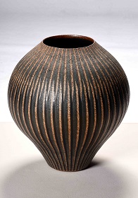 第72回滋賀県美術展覧会(工芸の部)佳作「縞文壺「鳰の湖」」
